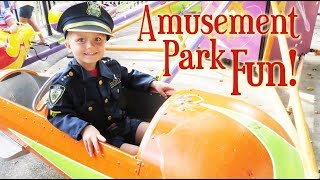 Little Police Officer Goes to the Amusement Park  Crazy8Family [upl. by Arymas]