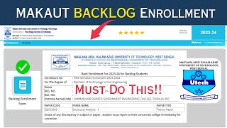 MAKAUT Backlog Enrollment Do THIS⁉️ Supple Paper Registration 202324 Step by Step Guide ✅ [upl. by Hendry793]