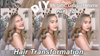 DIY Bleach At Home amp Dyeing it Metallic Gray  Affordable Hair Transformation Php 190 Philippines [upl. by Ahteres]