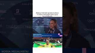 Rebeca Andrade agradece a Deus e canta a mensagem que a guia nas olimpíadas [upl. by Demmer]