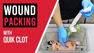 How to pack a wound with Quik Clot [upl. by Sanburn]