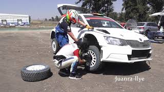 Monday Test  wrc Guanajuato Mexico 2019  Cambio de llanta Marco Bulacia y Fabian Cretu [upl. by Bisset]