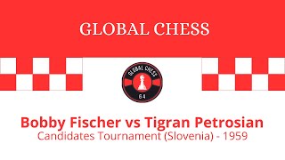 Bobby Fischer vs Tigran Petrosian Candidates Tournament Slovenia 1959 [upl. by Daraj]