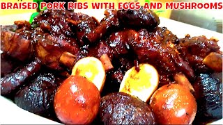 Braised Pork Ribs with Eggs and MushroomsBlack Sauce PorkMonicas Singapore Kitchen [upl. by Dianthe645]