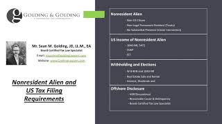 Nonresident Alien US Tax Requirements [upl. by Aeila]