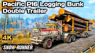 Pacific P16 Logging Bunk Double Trailer In SnowRunner Season 14 [upl. by Eiramoj30]