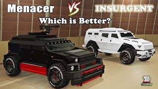 Menacer VS Insurgent  GTA V Online  Car Comparison  WHICH TO BUY  Armored Cars Battle [upl. by Tiena]