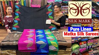 Pure Linen amp Matka Silk saree with Silk Mark Kolkata Ranikuthi  Prativa Collection Pvt Ltd [upl. by Awuhsoj]