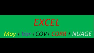 N°71 AVEC EXCEL  Variance écarttype Covariance coefficients de corrélation  Nuage de points [upl. by Haonam]