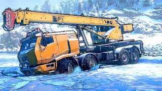 My Truck is Stuck in SNOW amp ICE  Snowrunner Multiplayer Gameplay [upl. by Goldner]