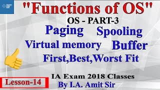 Functions of OS  Paging and virutal memory in operating sytem in hindi [upl. by Bertasi257]