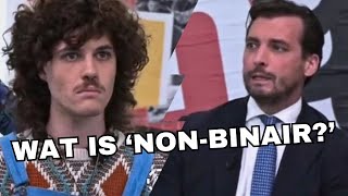 BIZAR Thierry Baudet in debat met een nonbinair persoon Baudet Wat is NONBINAIR viral [upl. by Coleman]