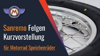 Sanremo Felgen für Motorrad Speichenräder [upl. by Tratner]