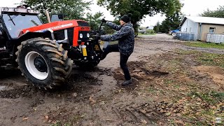 Rolmako U436  Zetor się zes  zakopał na podwórku Próba zapięcia do Zetora 16145 [upl. by Benedic]