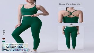 2 Piece Yoga Clothes Womens Tracksuit Athletic Wear Pilates Fitness Suit Gym Review [upl. by Hamburger285]