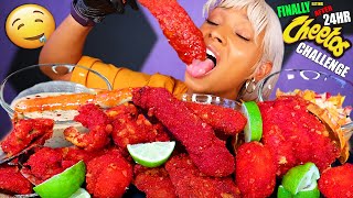 HOT CHEETOS KING CRAB SEAFOOD BOIL MUKBANG CHALLENGE SABOTAGED ASMR ALFREDO CHEESE SAUCE QUEEN BEAST [upl. by Llenad]