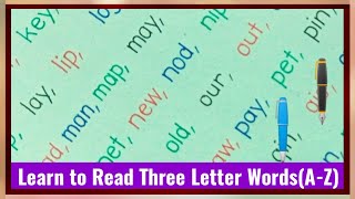 How to Write three Letter Words3 Letter WordsLearn to ReadThree Letter WordsPreschool Learning [upl. by Hanavas]