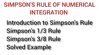 Simpsons Rule 13 and 38  Simpsons Rule 13  Simpsons Rule 38 Example 1 Epellemichaelrowland [upl. by Otis8]