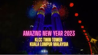 Malaysia Countdown New Year 2023 Celebration at KLCC Petronas Twin Tower [upl. by Nohsid]