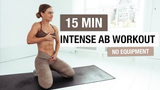 15 MIN INTENSE AB WORKOUT  No Equipment Home Workout [upl. by Adroj22]