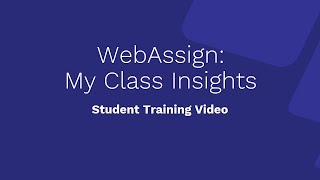 WebAssign My Class Insights Student Overview [upl. by Azilem]