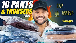 10 Best Casual TrousersPants for Men 🔥 Baggy TrousersPants Haul 2024  Snitch GAP  ONE CHANCE [upl. by Raeann]