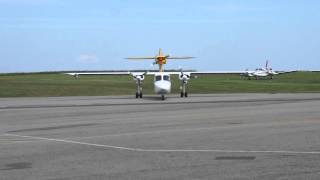 Trislander Taxi Alderney Airport Aurigny Air Service Channel Islands [upl. by Annaehr]