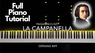 La Campanella Piano Tutorial Intro Riff only [upl. by Nickerson830]