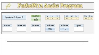 İddaa Futbol Analiz Programı İle Örnek Maç Analizi  FutbolN12 İddaa Futbol Analiz Programı [upl. by Ardnatal]