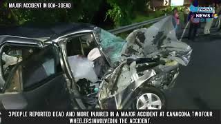 3 dead others injured at Canacona Two four wheelers involved goa accident diarygoanews news [upl. by Thisbee]