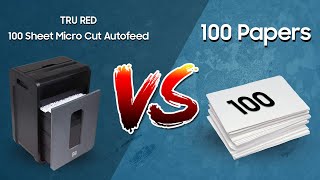 Tru Red 100 Sheet Micro Cut Shredder 100 Papers Challenge [upl. by Sosthenna]