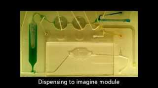 ALine Inc Demonstration Microfluidic metering mixing debubbling and dispensing M2D2 [upl. by Hazrit]