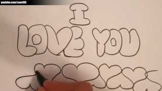 How to draw i love you in bubble letters [upl. by Maddalena560]