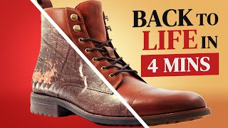 Ultimate Guide To Restoring Leather Boots  Back To Life In 4 Mins [upl. by Amend]