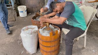 OldFashioned Hand Churned Ice Cream Making  Indian Street Food [upl. by Dnomal428]