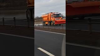 Gritter Destroying Paintwork on M9 Motorway West Lothian Edinburgh Scotland UK [upl. by Oeak63]