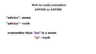 How to easily remember ADVICE or ADVISE [upl. by Opportina]