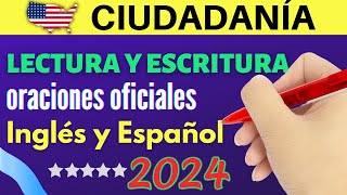 PRUEBA DE LECTURA Y PRUEBA DE ESCRITURA PARA EL EXAMEN DE CIUDADANÍA AMERICANA 2024 [upl. by Mhoj188]