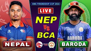 NEPAL VS BARODA TRIANGULAR T20 SERIES LIVE  SAI MEGHPAN CUP 2024 [upl. by Aicatsanna356]