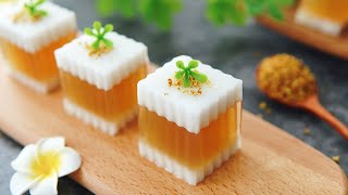 美丽的椰奶桂花燕菜 ❤ Beautiful Osmanthus Jelly Cake littleduckkitchen [upl. by Eerb]