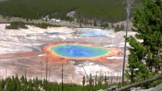 Yellowstone Grand Prismatic Spring wbackground music by The Withershins MONKEY  Isaac Arms [upl. by Vasta]