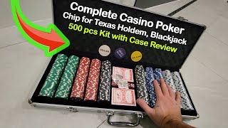 Casino Poker Chip Kit for Blackjack Texas Holdem with Briefcase Review [upl. by Roselia]