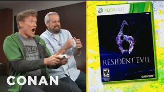 Clueless Gamer Conan OBrien Reviews quotResident Evil 6quot  CONAN on TBS [upl. by Enilrac475]