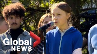 Climate activist Greta Thunberg speaks at Montreal Climate March [upl. by Tema]