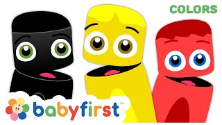 Color Collection Black Yellow Red  Learn Colors w Color Crew  Coloring for Kids  Baby First TV [upl. by Amando292]