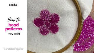 HOW TO BEAD PATTERNS ON FABRIC  easy method [upl. by Kinson384]