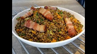 Lentilles au lard goûteux et rapides débutant  Linsen mit Speck lecker und schnell Anfänger [upl. by Strohben]