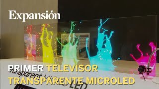 Así se ve el primer televisor transparente Microled de Samsung [upl. by Ebanreb]