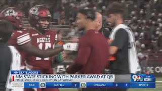 NMSU sticking with Parker Awad at QB1 for game against Liberty [upl. by Wiebmer26]