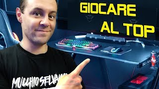 UNBOXING E MONTAGGIO SCRIVANIA GAMING TRUST GXT 711 DOMINUS [upl. by Ivon]